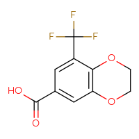 Chemical structure of 8-(trifluoromethyl)-2,3-dihydro-1,4-benzodioxine-6-carboxylic acid - CSSB00133547882