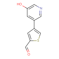 Chemical structure of 4-(5-hydroxypyridin-3-yl)thiophene-2-carbaldehyde - CSSB00010138921