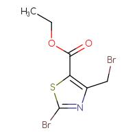 Chemical structure of ethyl 2-bromo-4-(bromomethyl)-1,3-thiazole-5-carboxylate - CSSB00011066102