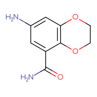 Chemical structure of 7-amino-2,3-dihydro-1,4-benzodioxine-5-carboxamide - CSSB06358652114