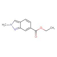 Chemical structure of ethyl 2-methyl-2H-indazole-6-carboxylate - CSSB00010113541