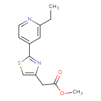 Chemical structure of methyl 2-[2-(2-ethylpyridin-4-yl)-1,3-thiazol-4-yl]acetate - CSSB06296319785