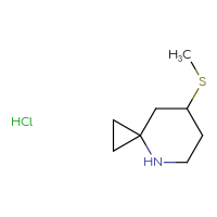 Chemical structure of 7-(methylsulfanyl)-4-azaspiro[2.5]octane hydrochloride - CSSS02516607119