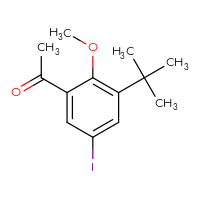 Chemical structure of 1-(3-tert-butyl-5-iodo-2-methoxyphenyl)ethan-1-one - CSSB20879124100