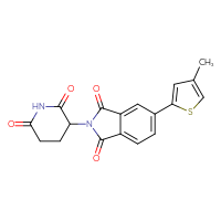 Chemical structure of 2-(2,6-dioxopiperidin-3-yl)-5-(4-methylthiophen-2-yl)-2,3-dihydro-1H-isoindole-1,3-dione - CSSB06588954238