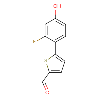 Chemical structure of 5-(2-fluoro-4-hydroxyphenyl)thiophene-2-carbaldehyde - CSSB00010139511