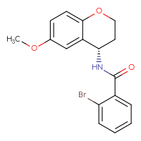 Chemical structure of 2-bromo-N-[(4S)-6-methoxy-3,4-dihydro-2H-1-benzopyran-4-yl]benzamide - CSSB02122010566