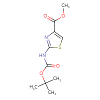 Chemical structure of methyl 2-{[(tert-butoxy)carbonyl]amino}-1,3-thiazole-4-carboxylate - CSSB00010171380
