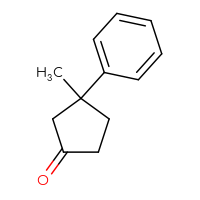 Chemical structure of 3-methyl-3-phenylcyclopentan-1-one - CSSB00000708983