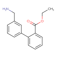 Chemical structure of ethyl 3'-(aminomethyl)-[1,1'-biphenyl]-2-carboxylate - CSSB02226031500