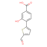 Chemical structure of 4-(5-formylthiophen-2-yl)-3-hydroxybenzoic acid - CSSB00103427283