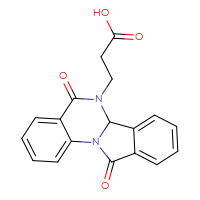 Chemical structure of 3-{5,11-dioxo-5H,6H,6aH,11H-isoindolo[2,1-a]quinazolin-6-yl}propanoic acid - CSSB00020591813