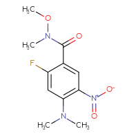 Chemical structure of 4-(dimethylamino)-2-fluoro-N-methoxy-N-methyl-5-nitrobenzamide - CSSB02014980421