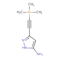 Chemical structure of 3-[2-(trimethylsilyl)ethynyl]-1H-pyrazol-5-amine - CSSB06360224345