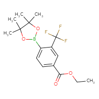 Chemical structure of ethyl 4-(4,4,5,5-tetramethyl-1,3,2-dioxaborolan-2-yl)-3-(trifluoromethyl)benzoate - CSSB02526940008