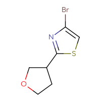 Chemical structure of 4-bromo-2-(oxolan-3-yl)-1,3-thiazole - CSSB00010255825