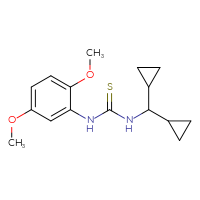 Chemical structure of 3-(dicyclopropylmethyl)-1-(2,5-dimethoxyphenyl)thiourea - CSSB02064505767