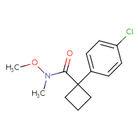 Chemical structure of 1-(4-chlorophenyl)-N-methoxy-N-methylcyclobutane-1-carboxamide - CSSB01395045060