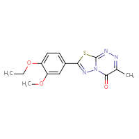 Chemical structure of 7-(4-ethoxy-3-methoxyphenyl)-3-methyl-4H-[1,3,4]thiadiazolo[2,3-c][1,2,4]triazin-4-one - CSSB00121637128