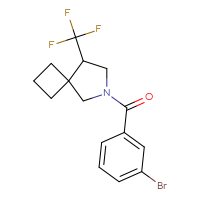 Chemical structure of 6-(3-bromobenzoyl)-8-(trifluoromethyl)-6-azaspiro[3.4]octane - CSSB21432563975