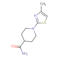 Chemical structure of 1-(4-methyl-1,3-thiazol-2-yl)piperidine-4-carboxamide - CSSB01195431875