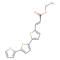 Chemical structure of ethyl 3-(5-{[2,2'-bithiophen]-5-yl}thiophen-2-yl)prop-2-enoate - CSSB21253047821