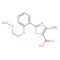 Chemical structure of 2-[2-(2-methoxyethoxy)phenyl]-4-methyl-1,3-thiazole-5-carboxylic acid - CSSB03603830932