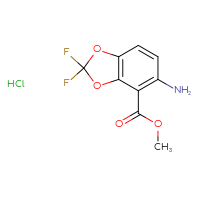 Chemical structure of methyl 5-amino-2,2-difluoro-2H-1,3-benzodioxole-4-carboxylate hydrochloride - CSSB06641420007