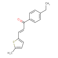 Chemical structure of (2E)-1-(4-ethylphenyl)-3-(5-methylthiophen-2-yl)prop-2-en-1-one - CSSB06629246554