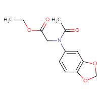 Chemical structure of ethyl 2-[N-(2H-1,3-benzodioxol-5-yl)acetamido]acetate - CSSB21432552480