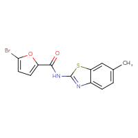 Chemical structure of 5-bromo-N-(6-methyl-1,3-benzothiazol-2-yl)furan-2-carboxamide - CSSB00000578556