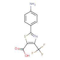 Chemical structure of 2-(4-aminophenyl)-4-(trifluoromethyl)-1,3-thiazole-5-carboxylic acid - CSSB02199970791