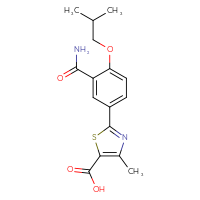 Chemical structure of 2-[3-carbamoyl-4-(2-methylpropoxy)phenyl]-4-methyl-1,3-thiazole-5-carboxylic acid - CSSB00025741399