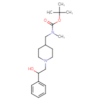 Chemical structure of tert-butyl N-{[1-(2-hydroxy-2-phenylethyl)piperidin-4-yl]methyl}-N-methylcarbamate - CSSB00387262094