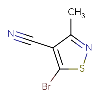 Chemical structure of 5-bromo-3-methyl-1,2-thiazole-4-carbonitrile - CSSB00000728061