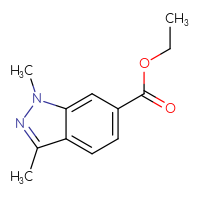Chemical structure of ethyl 1,3-dimethyl-1H-indazole-6-carboxylate - CSSB00036541194