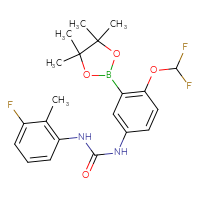Chemical structure of 1-[4-(difluoromethoxy)-3-(4,4,5,5-tetramethyl-1,3,2-dioxaborolan-2-yl)phenyl]-3-(3-fluoro-2-methylphenyl)urea - CSSB21332044775