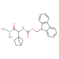 Chemical structure of (9H-fluoren-9-yl)methyl N-({bicyclo[2.1.1]hexan-1-yl}(dimethylcarbamoyl)methyl)carbamate - CSSB21043413270