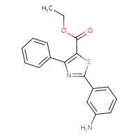 Chemical structure of ethyl 2-(3-aminophenyl)-4-phenyl-1,3-thiazole-5-carboxylate - CSSB06629244455