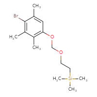 Chemical structure of {2-[(4-bromo-2,3,5-trimethylphenoxy)methoxy]ethyl}trimethylsilane - CSSB02200903616