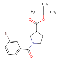 Chemical structure of tert-butyl 1-(3-bromobenzoyl)pyrrolidine-3-carboxylate - CSSB02075027490