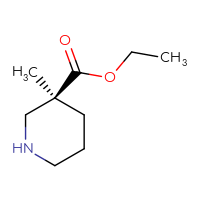 Chemical structure of ethyl (3S)-3-methylpiperidine-3-carboxylate - CSSB00009820329