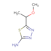 Chemical structure of 5-(1-methoxyethyl)-1,3,4-thiadiazol-2-amine - CSSB00012102253