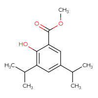 Chemical structure of methyl 2-hydroxy-3,5-bis(propan-2-yl)benzoate - CSSB00103399046
