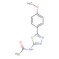 Chemical structure of N-[5-(4-methoxyphenyl)-1,3,4-thiadiazol-2-yl]acetamide - CSSB00048174155
