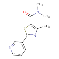 Chemical structure of N,N,4-trimethyl-2-(pyridin-3-yl)-1,3-thiazole-5-carboxamide - CSSB02757997786