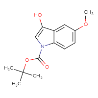 Chemical structure of tert-butyl 3-hydroxy-5-methoxy-1H-indole-1-carboxylate - CSSB00010749006
