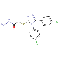 Chemical structure of 2-{[4,5-bis(4-chlorophenyl)-4H-1,2,4-triazol-3-yl]sulfanyl}acetohydrazide - CSSB00000689564