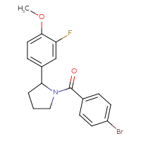 Chemical structure of 1-(4-bromobenzoyl)-2-(3-fluoro-4-methoxyphenyl)pyrrolidine - CSSB00232153322