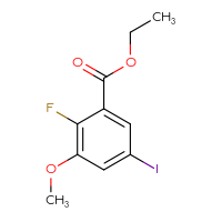 Chemical structure of ethyl 2-fluoro-5-iodo-3-methoxybenzoate - CSSB00135192916